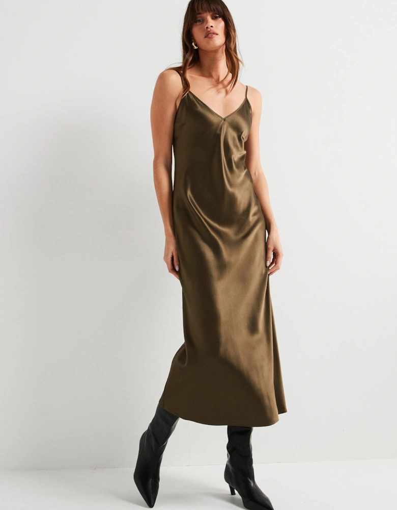 Clea Dress Silk Dress - Brown