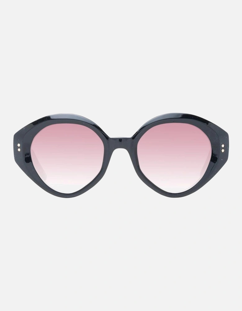 Black Cat Eye Sunglasses with Rose Gradient Lenses - UV Protection