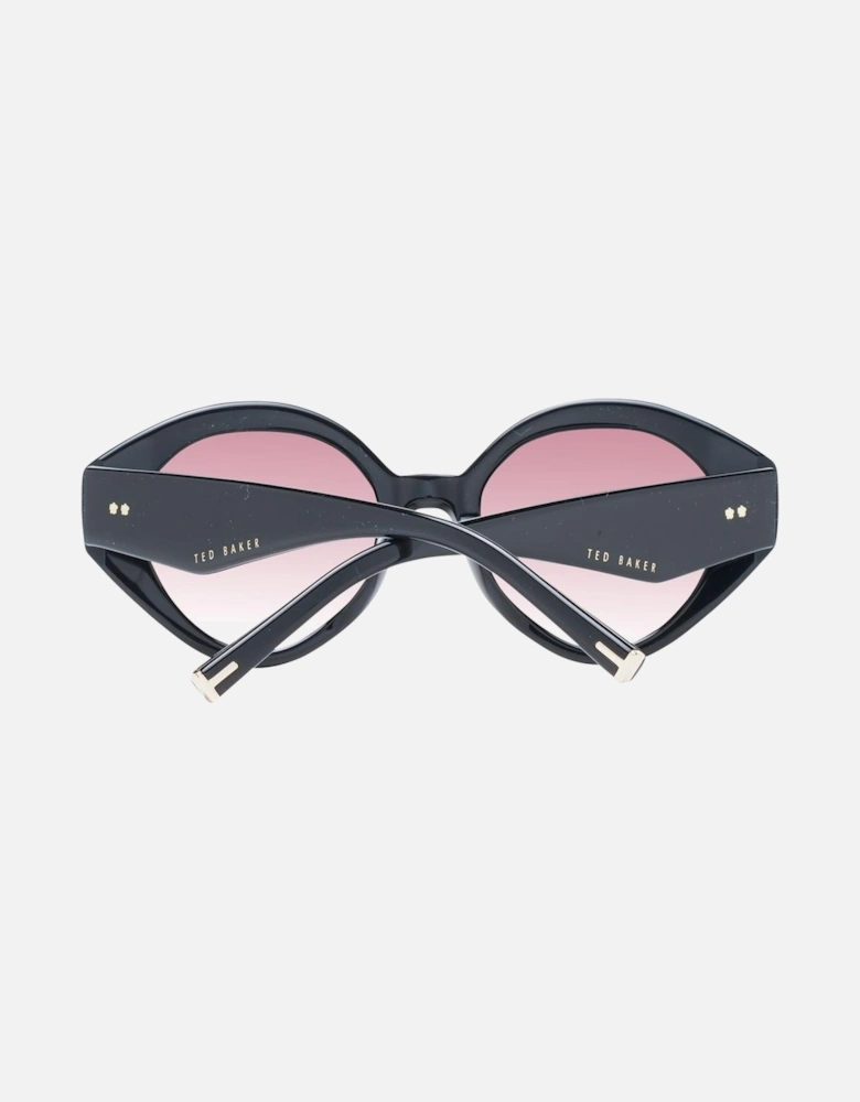 Black Cat Eye Sunglasses with Rose Gradient Lenses - UV Protection