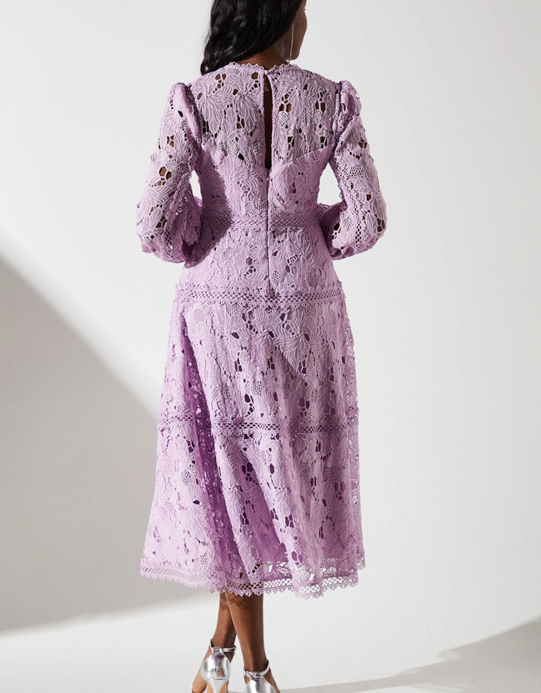 Lace Panelled Long Sleeve Dress