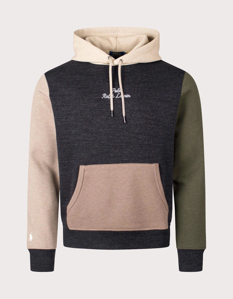 Logo Colour-Blocked Double Knit Hoodie