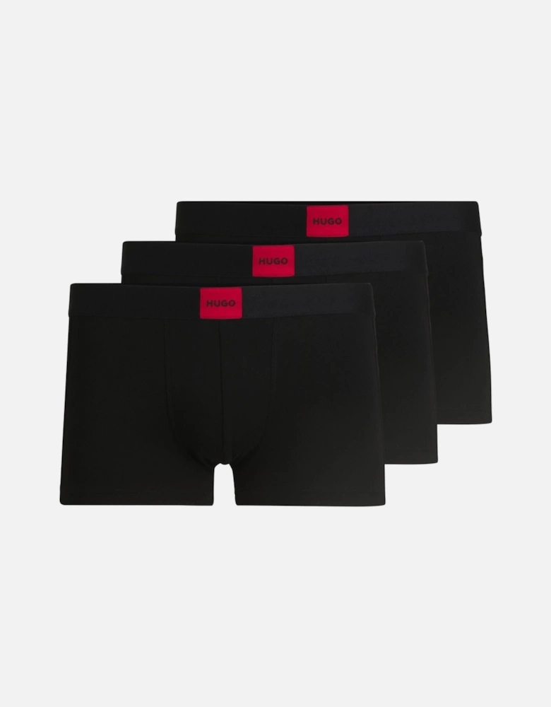 3-Pack Red Label Galaxy Boxer Trunks, Black