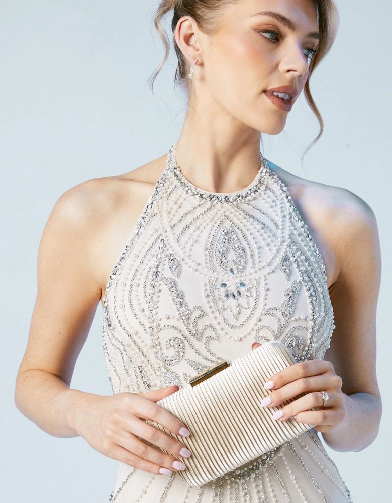 Bridal Brooke Satin Clutch Bag