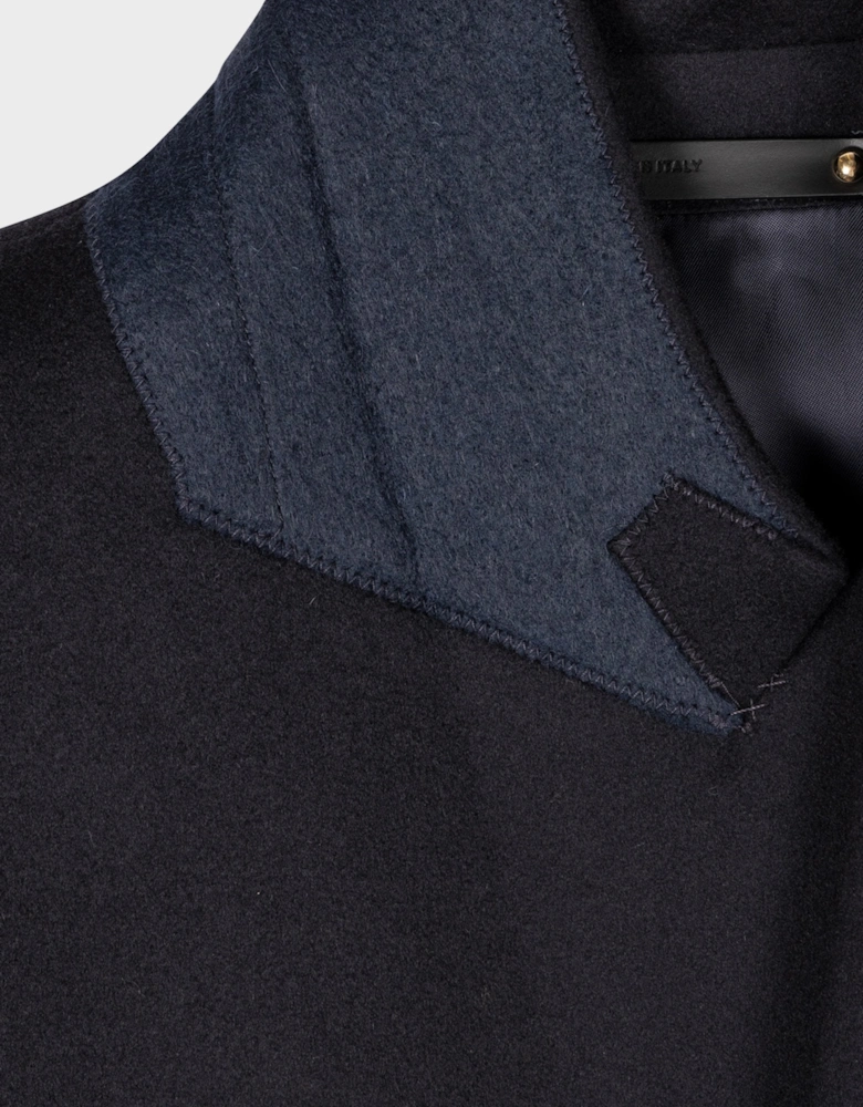 Wool Cashmere Epsom Coat Navy