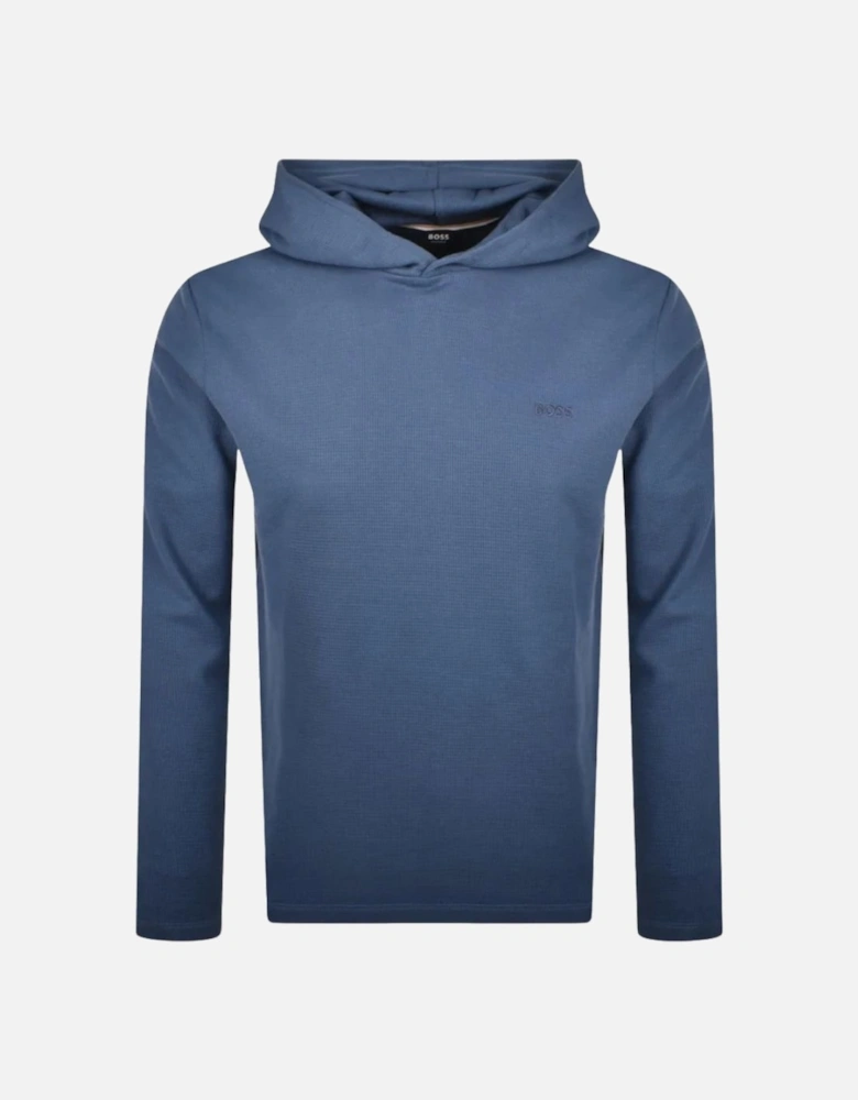 Lightweight Mini Waffle Lounge Hoodie, Medium Blue