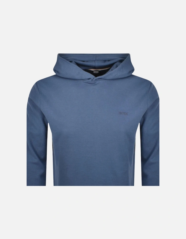 Lightweight Mini Waffle Lounge Hoodie, Medium Blue