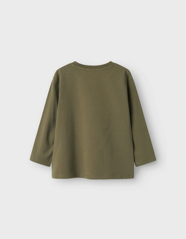 Mini Benjamino Long Sleeve Top Dusty Olive