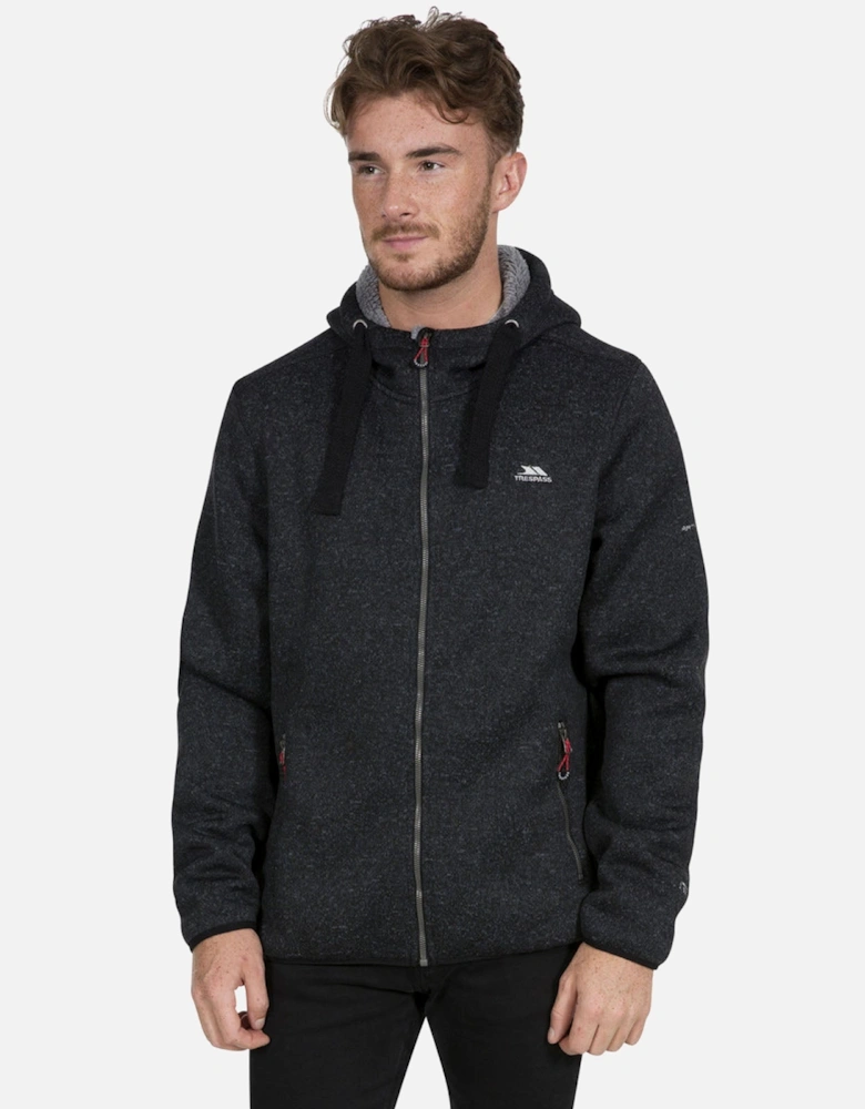 Mens Tableypipe Hooded Full Zip Fleece Hoodie - Black Marl