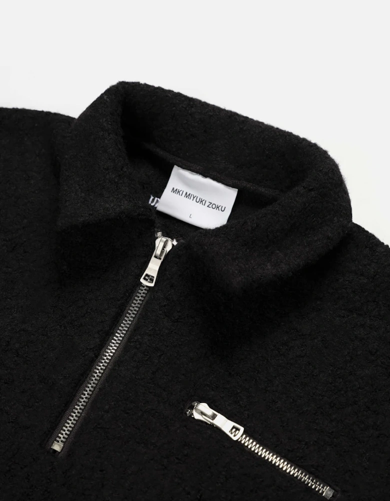 Oversized Fit Boucle Quarter Zip Overshirt