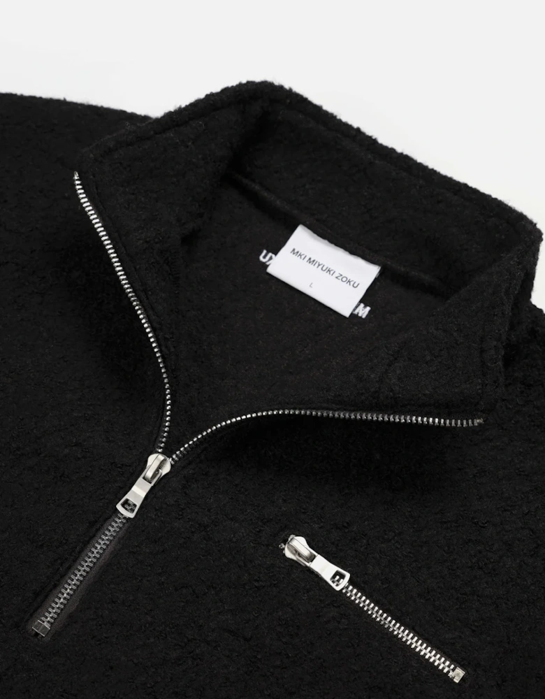 Oversized Fit Boucle Quarter Zip Sweatshirt