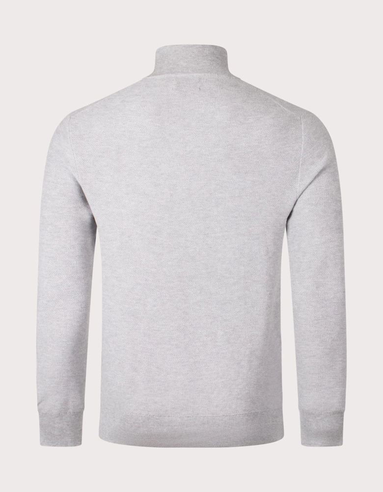 Contrast Logo Quarter Zip Knit Jumper