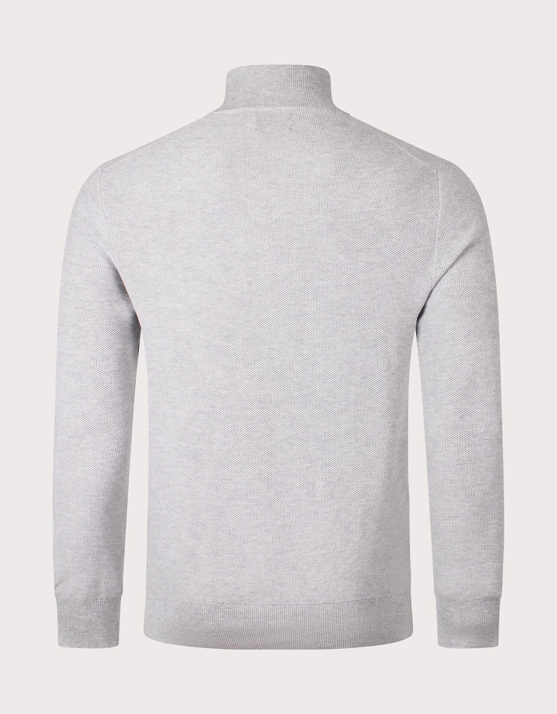 Contrast Logo Quarter Zip Knit Jumper