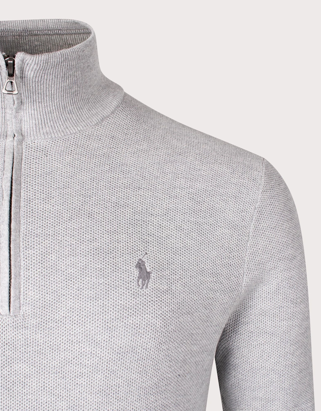 Contrast Logo Quarter Zip Knit Jumper