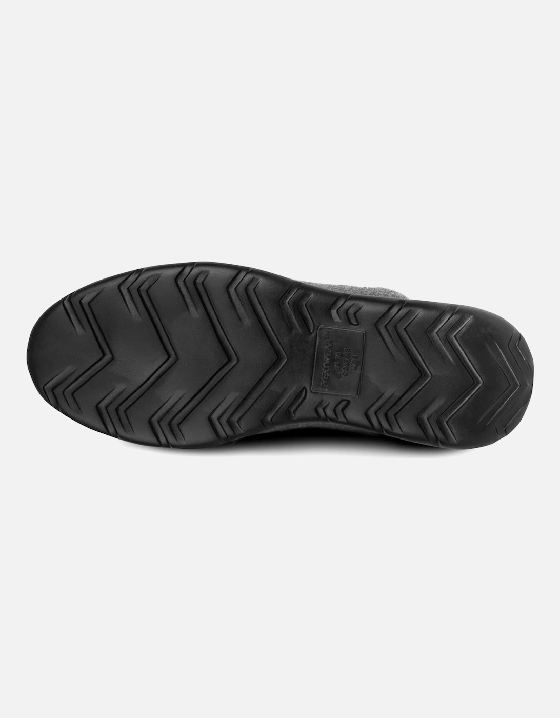 Isotoner ISOFLEX FELT FULL BACK Mens Full Back Slippers Grey/Black