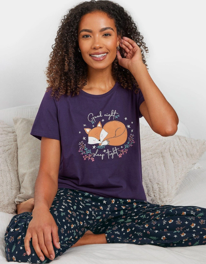 Goodnight Fox Short Sleeve Wide Leg Pj Set