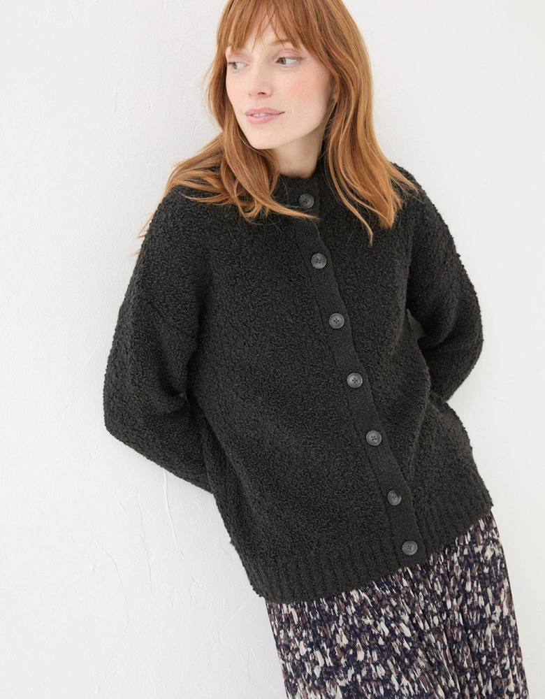 Bea Boucle Cardigan - Black