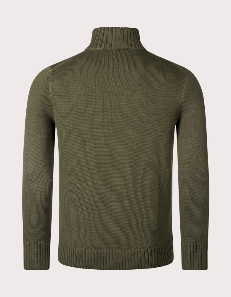 Mesh-Knit Cotton Quarter Zip Pullover