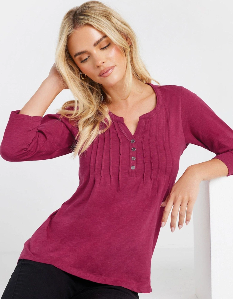 Petite 3/4 Sleeve Top - Pink