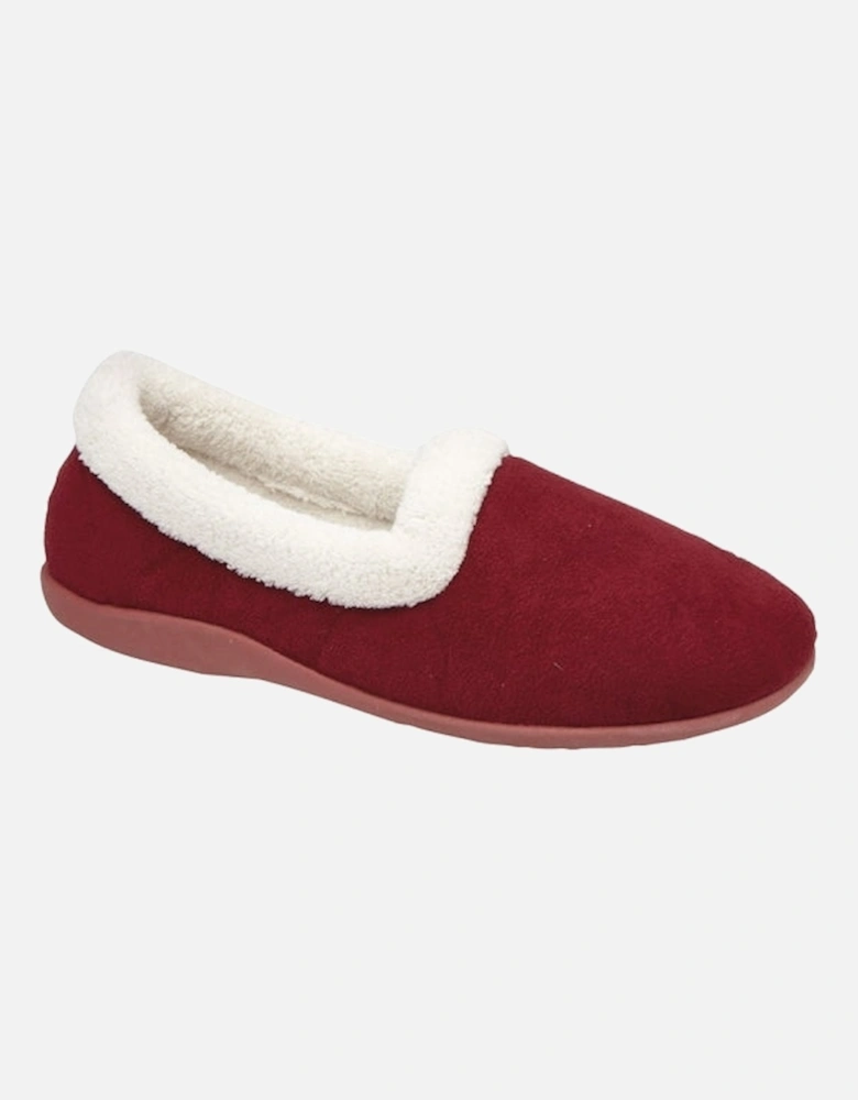 SANDIE Womens Collared Full Slippers Wine