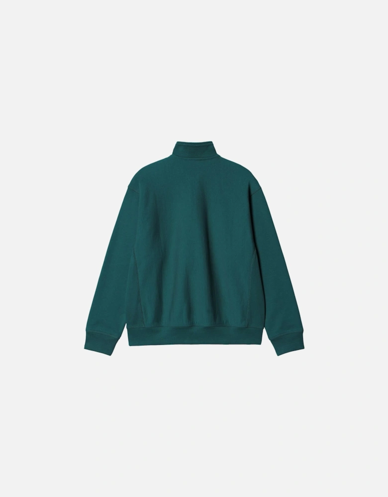 Half Zip American Script Sweatshirt Malachite