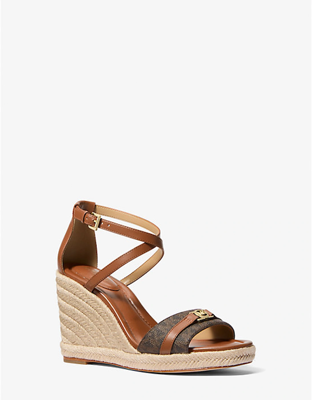 Mandy Signature Logo and Leather Wedge Sandal, 2 of 1