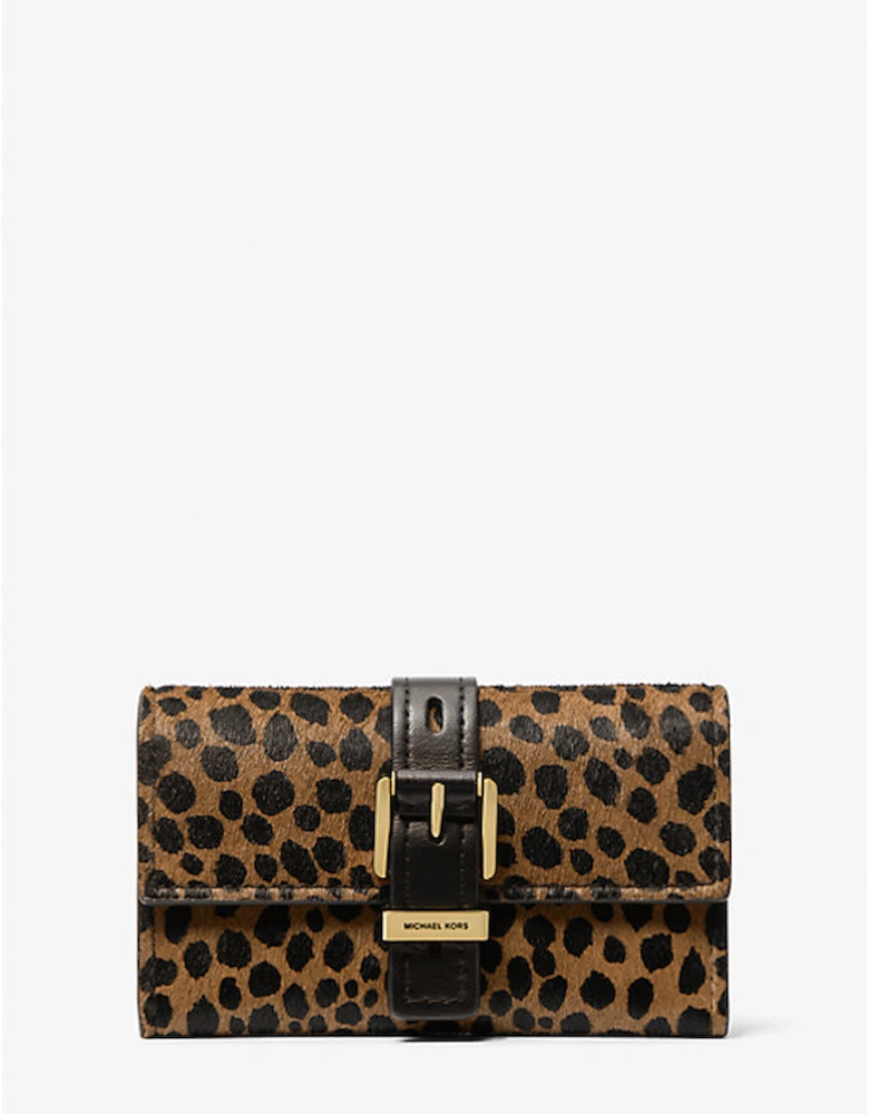 Nolita Medium Cheetah Print Calf Hair Tri-Fold Wallet