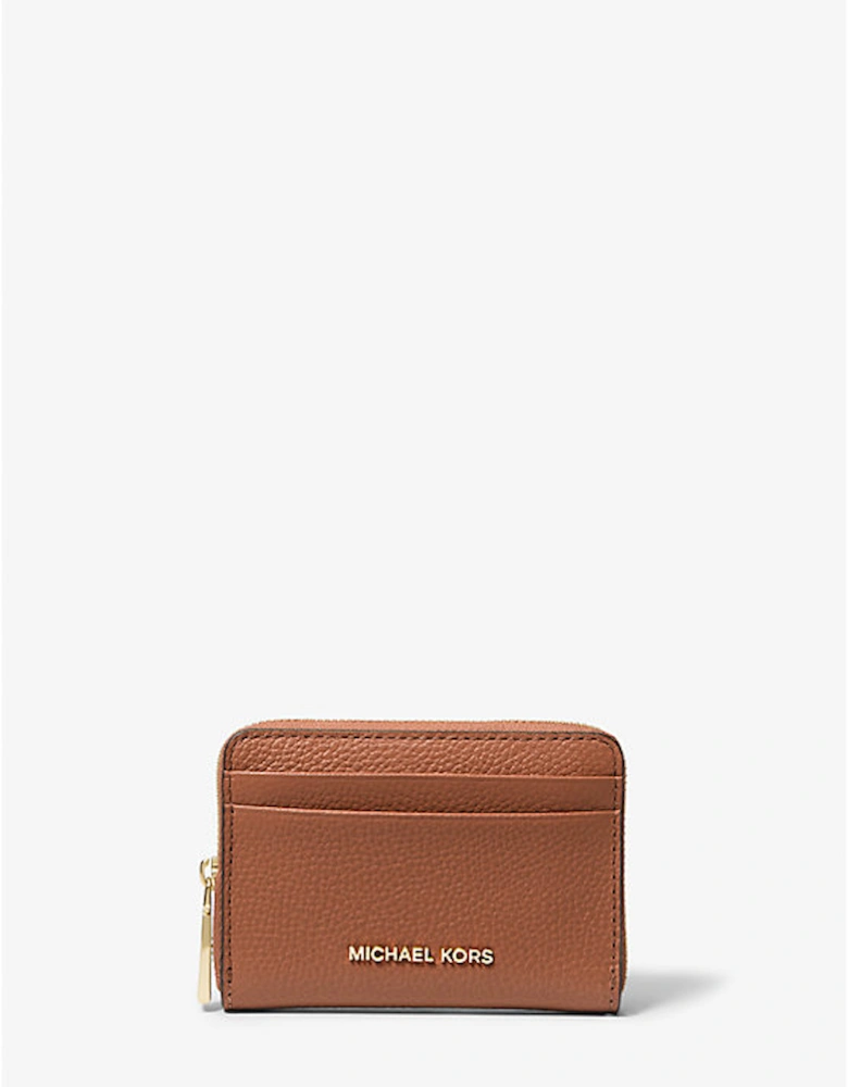 Jet Set Small Pebbled Leather Zip-Around Card Case