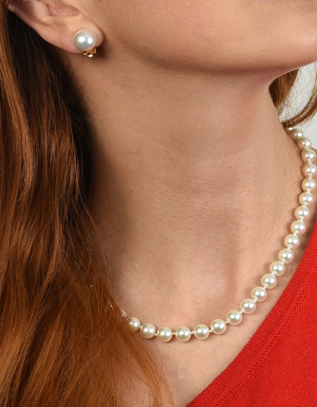 Cachet London Women's White Mabel Silver Pearl Necklace 40Cm