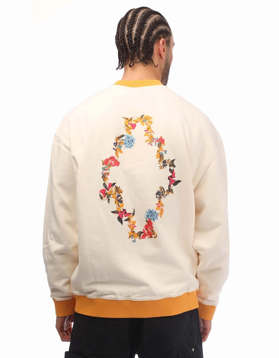 Flowers Cross Comfy Crewneck Sweatshirt