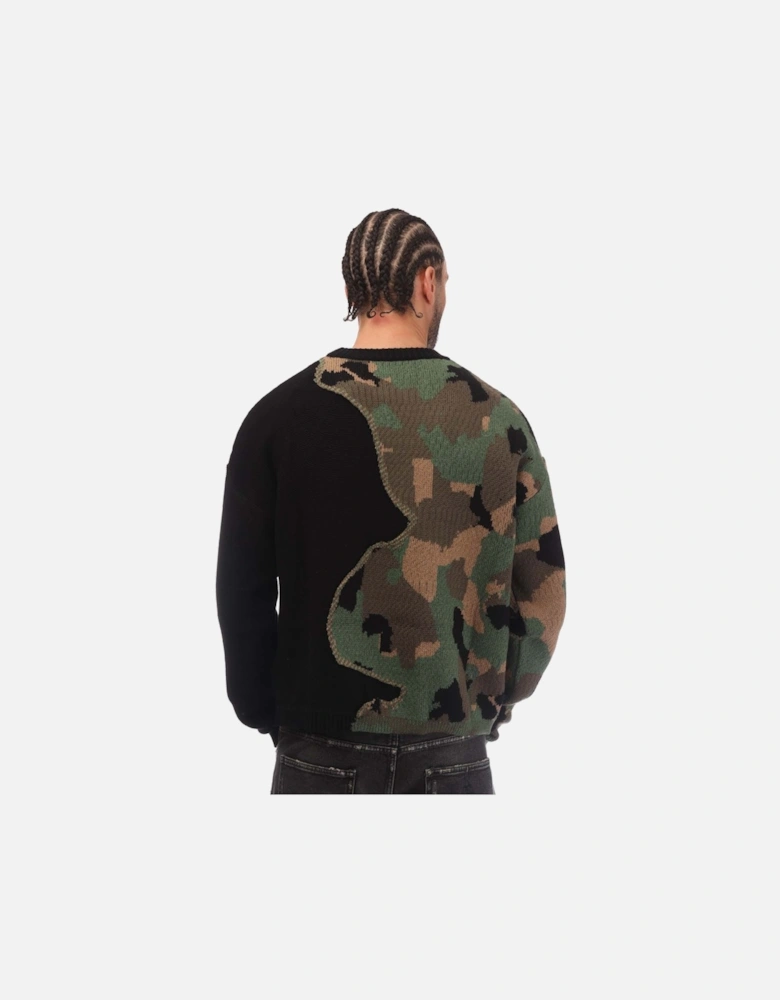 Camo Knit Crewneck Sweater