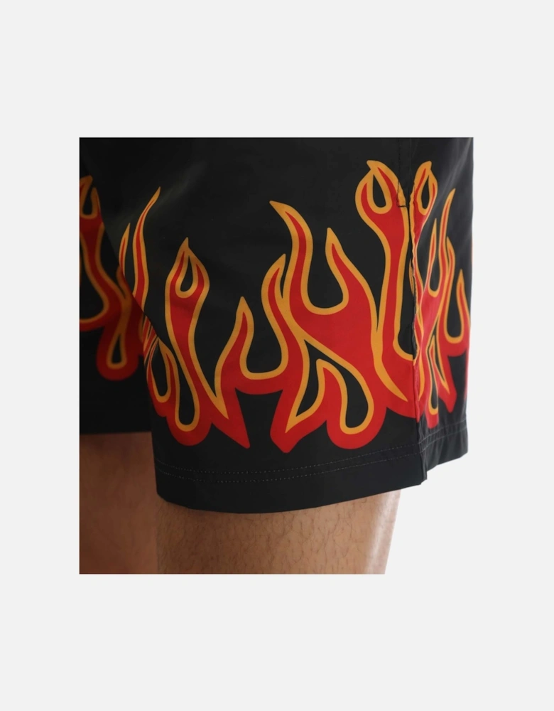 Burning Flames Print Swim Shorts