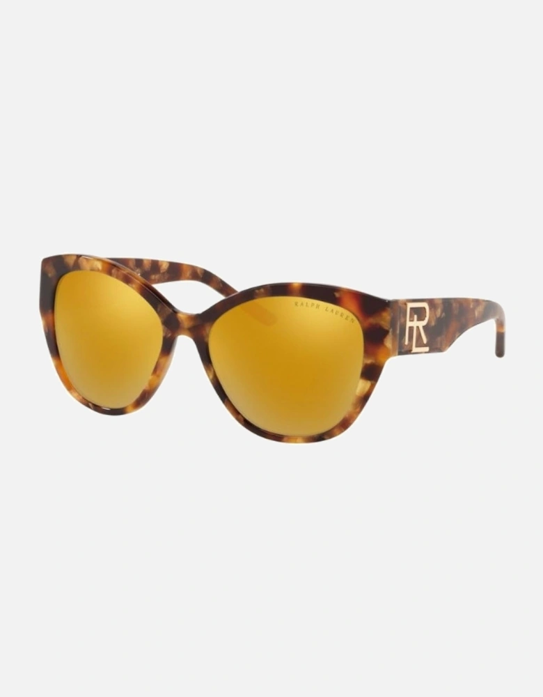 Resin Bracelet Watch with Golden Glass Women - Brown Sunglasses