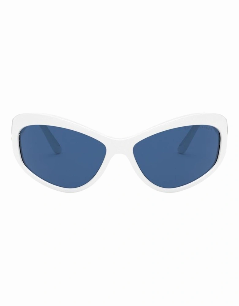 Resin Bracelet Watch with Blue Glass Women - White Sunglasses