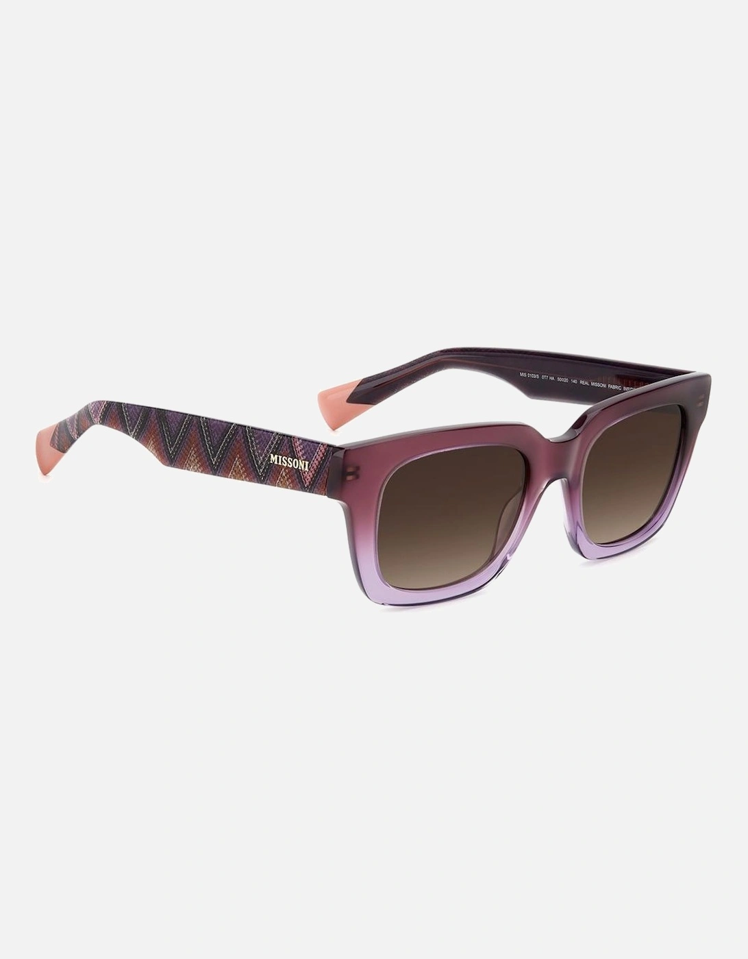 Acetate Rectangular Sunglasses with Zigzag Hinges Women - Purple