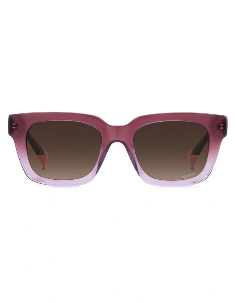 Acetate Rectangular Sunglasses with Zigzag Hinges Women - Purple