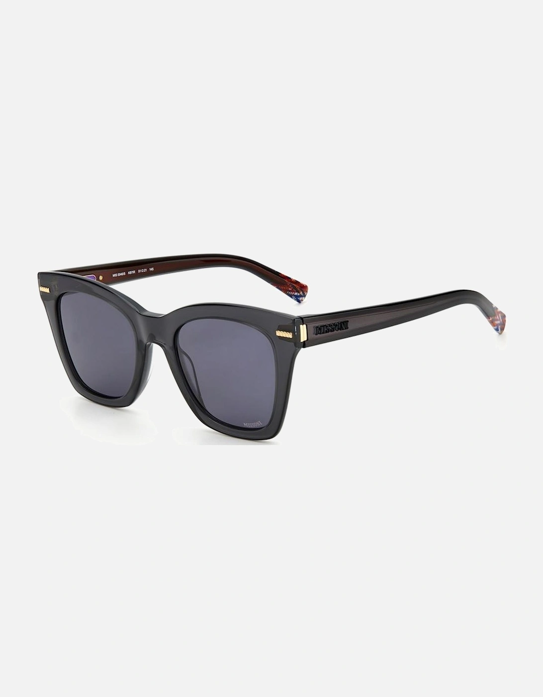 Acetate Frames with Zig Zag Embellished Rivets Women - Gray Sunglasses, 4 of 3