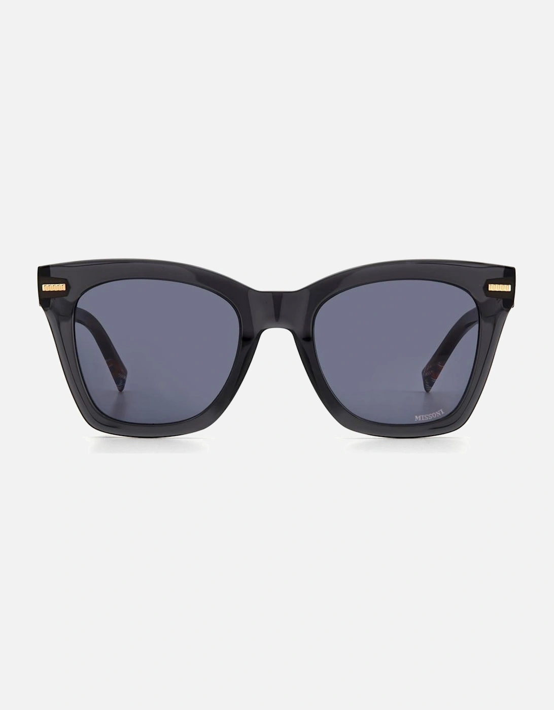 Acetate Frames with Zig Zag Embellished Rivets Women - Gray Sunglasses