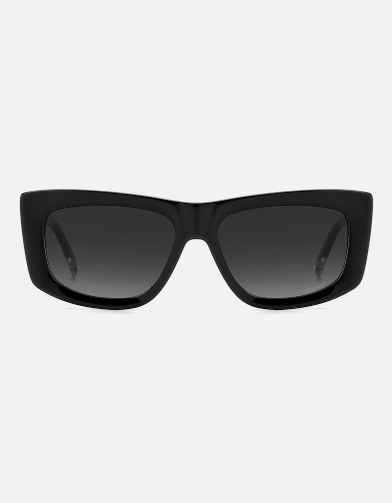 Plastic Bracelet Watch with Black Dial Women Sunglasses