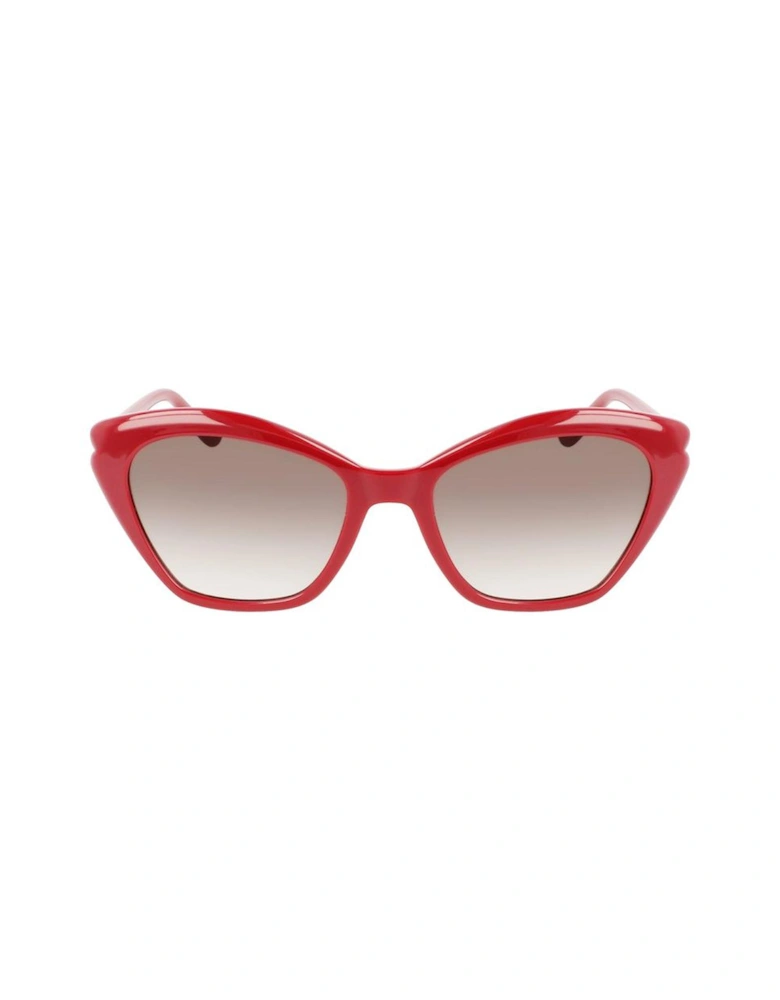 Injected Bracelet Watch with Red Dial Women Sunglasses