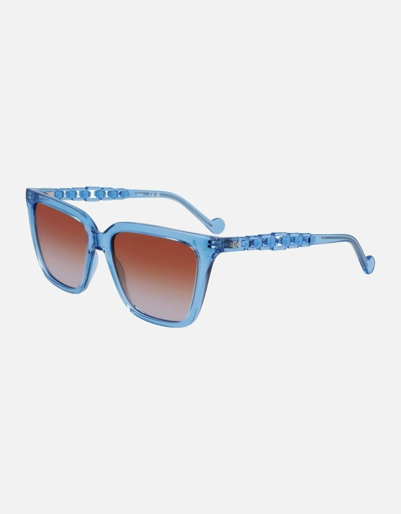 Injected Bracelet Watch with Blue Dial Women Sunglasses