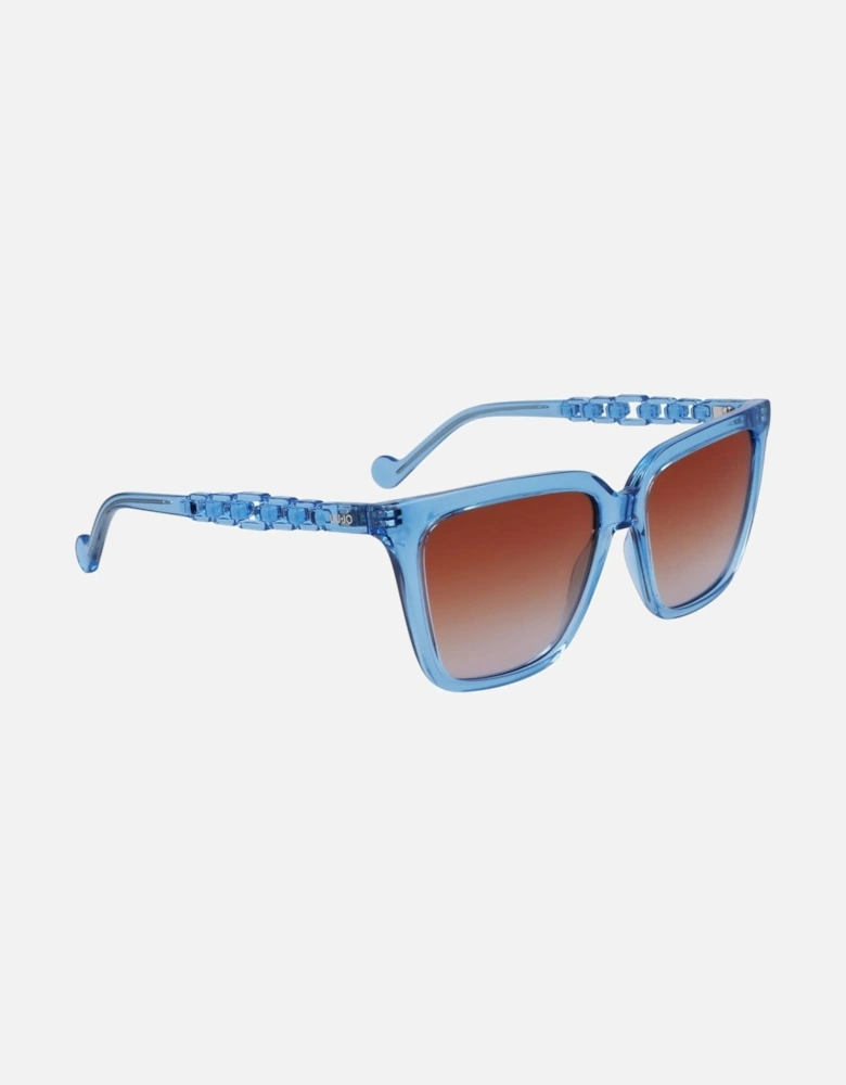 Injected Bracelet Watch with Blue Dial Women Sunglasses