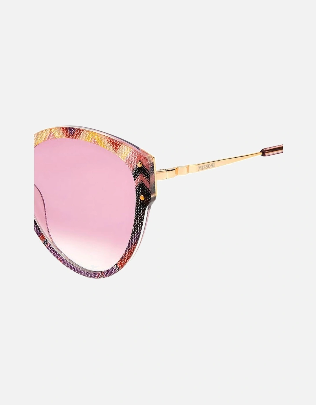 Golden Case Watch with Degraded Pink Dial Women Sunglasses