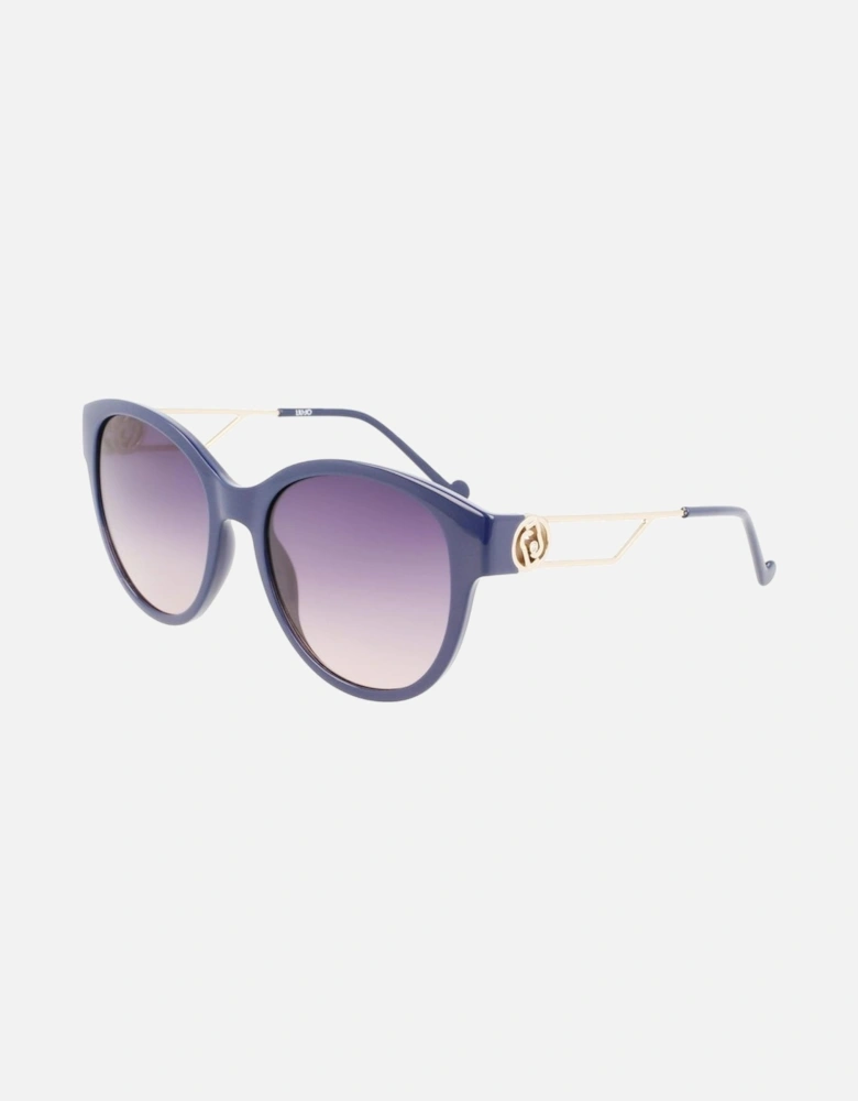 Injected Bracelet Watch with Blue Dial Women Sunglasses