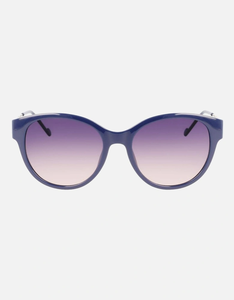 Injected Bracelet Watch with Blue Dial Women Sunglasses