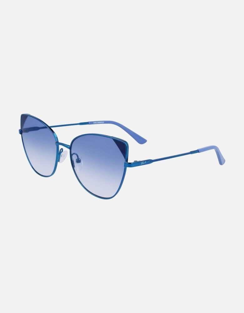 Metal Bracelet Blue Dial Watch Women Sunglasses