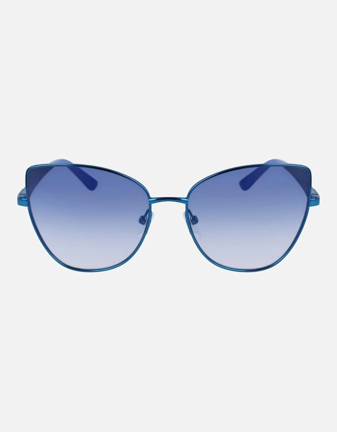 Metal Bracelet Blue Dial Watch Women Sunglasses