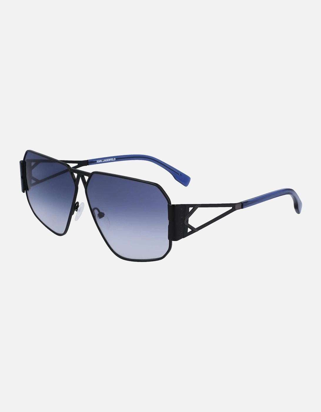 Metal Bracelet Watch with Black Dial and Blue Glass Unisex Sunglasses, 4 of 3