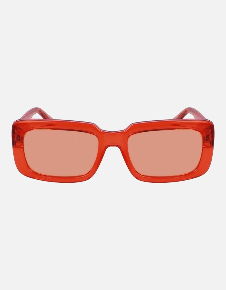 Injected Bracelet Watch with Orange Dial Unisex Sunglasses