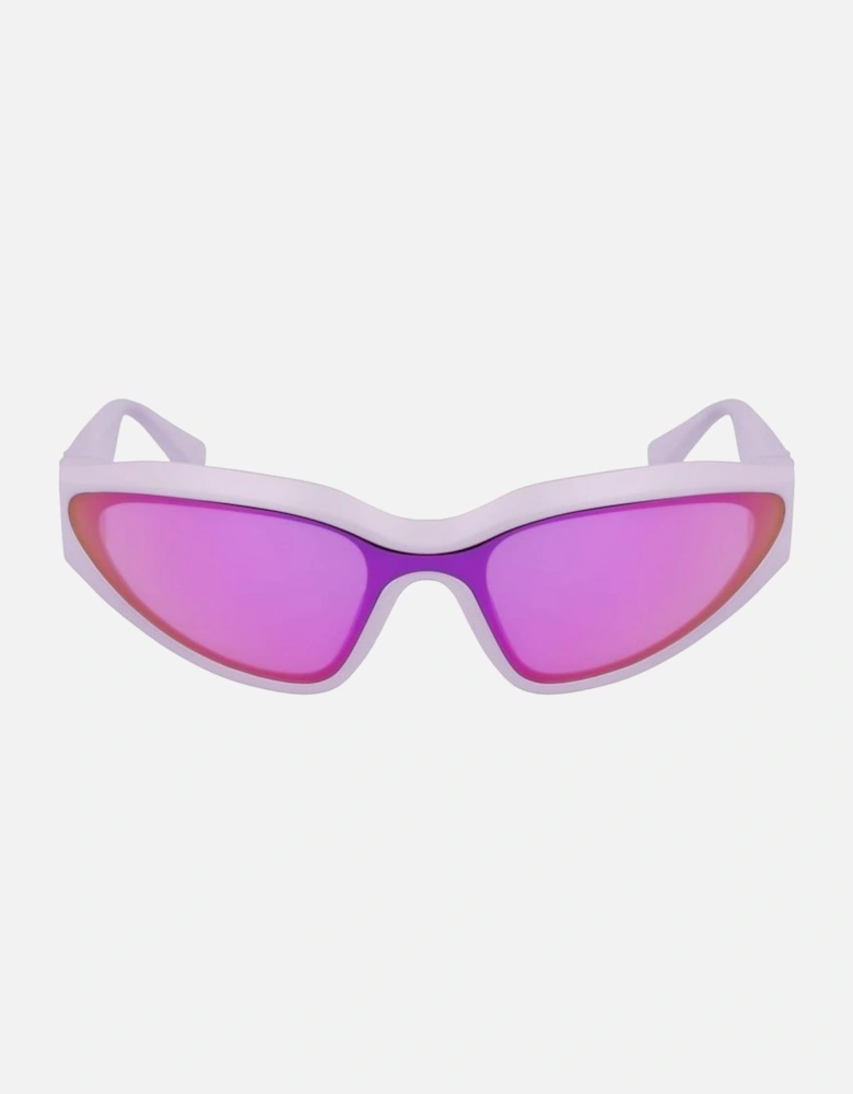 Injected Material Bracelet Watch with Purple Dial Unisex Sunglasses