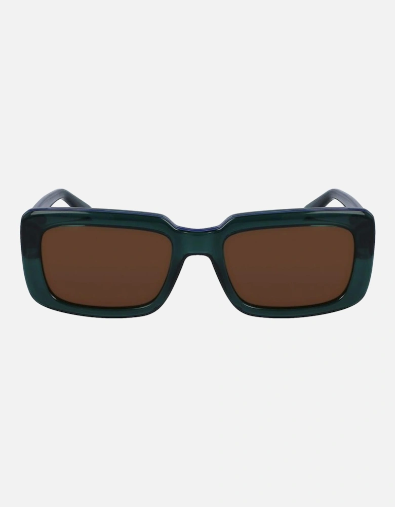 Injected Bracelet Watch with Green Dial Unisex Sunglasses
